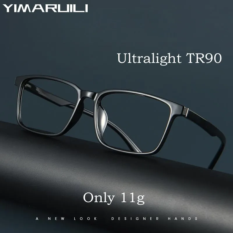 Yimaruili Men's Full Rim Square Tr 90  Ultem Eyeglasses A1006