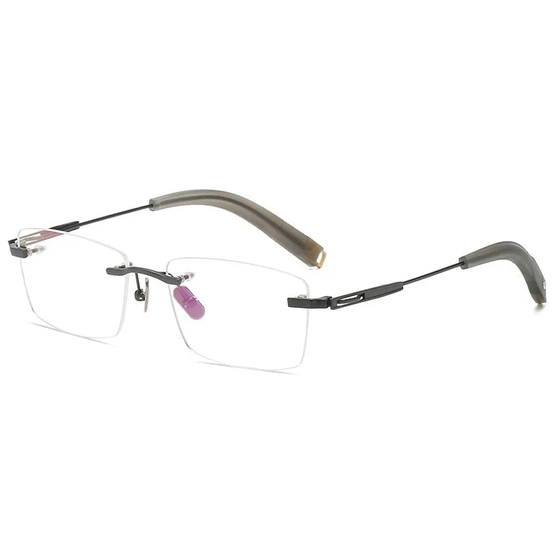 Yimaruili Men's Rimless Square β Titanium Frame Eyeglasses 80816