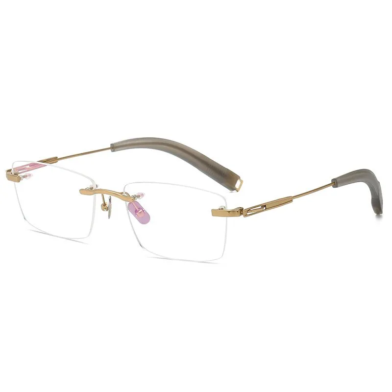 Yimaruili Men's Rimless Square β Titanium Frame Eyeglasses 80816