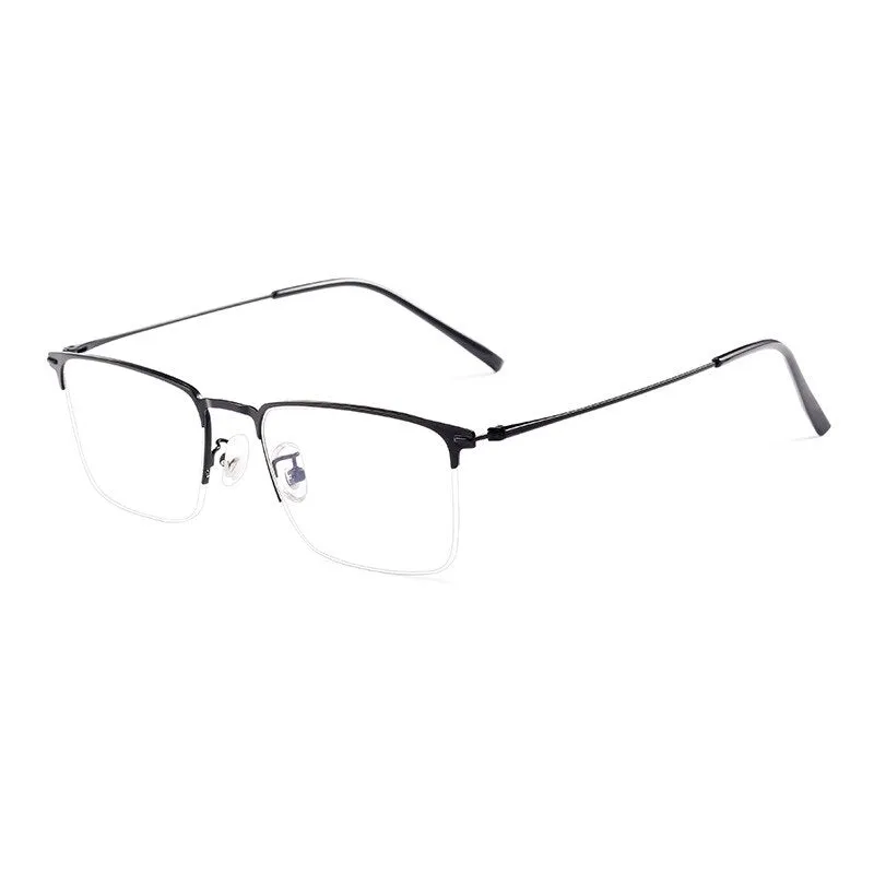 Yimaruili Men's Semi Rim Square Alloy Eyeglasses 0608