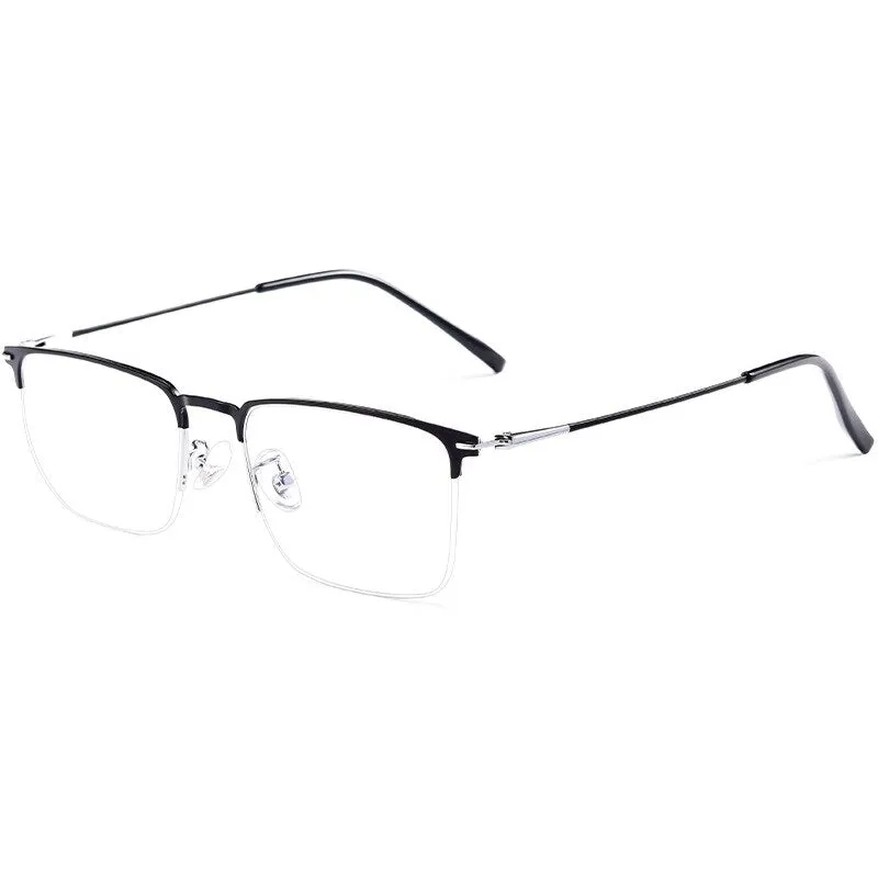 Yimaruili Men's Semi Rim Square Alloy Eyeglasses 0608