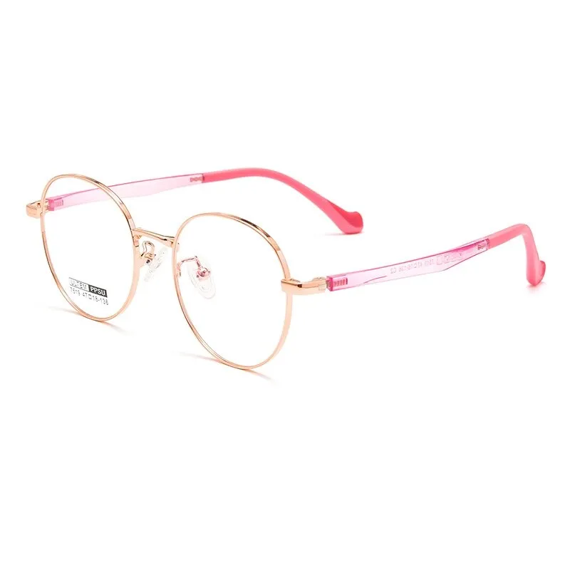 Yimaruili Unisex Children's Full Rim Round Ultem Titanium Alloy Eyeglasses 7519s