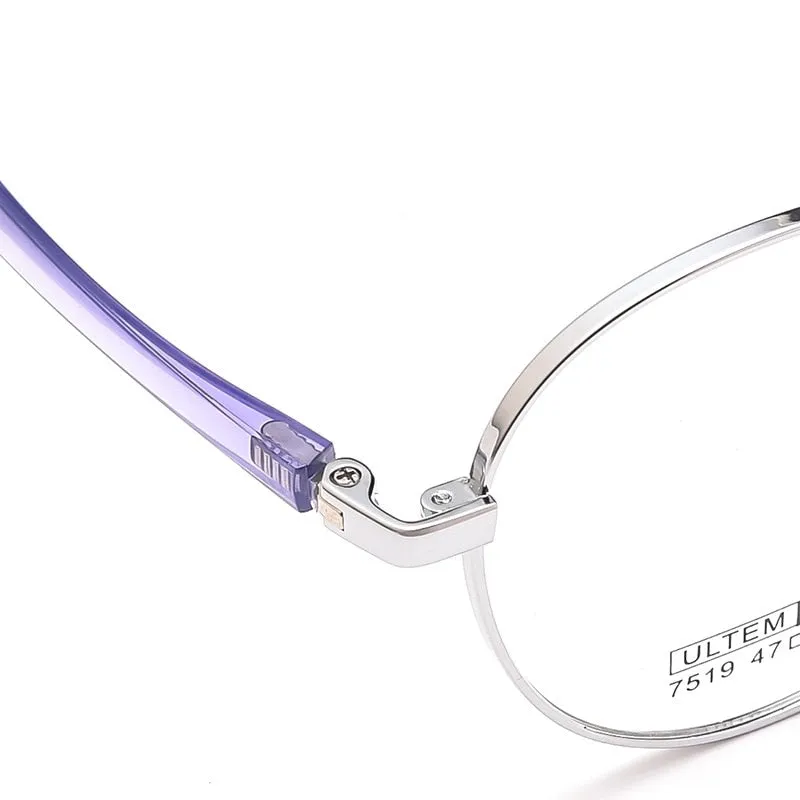 Yimaruili Unisex Children's Full Rim Round Ultem Titanium Alloy Eyeglasses 7519s