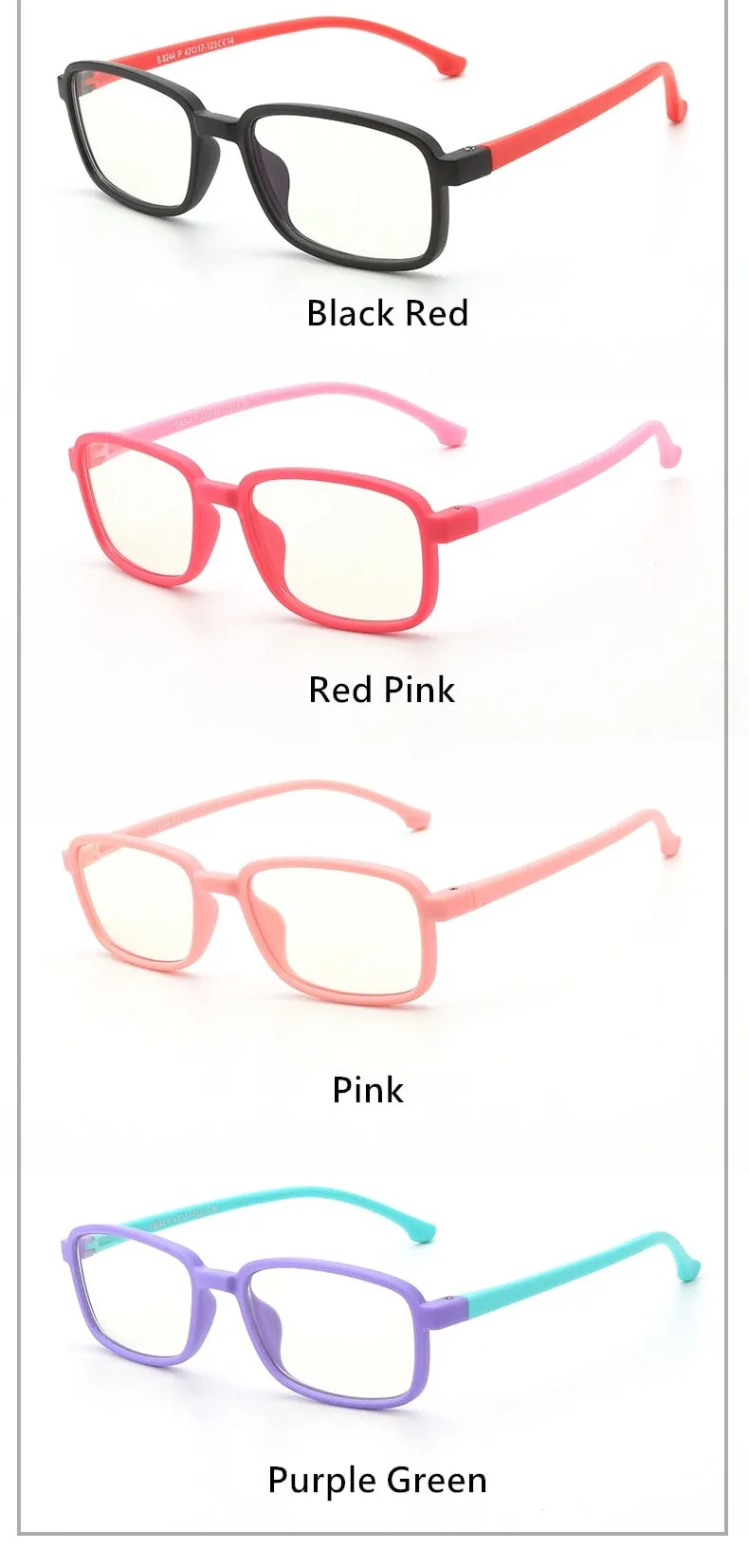 Yimaruili Unisex Children's Full Rim Silicone Frame Eyeglasses F8244