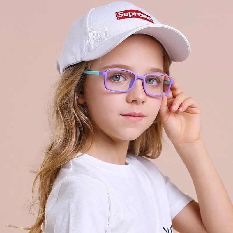 Yimaruili Unisex Children's Full Rim Silicone Frame Eyeglasses F8244