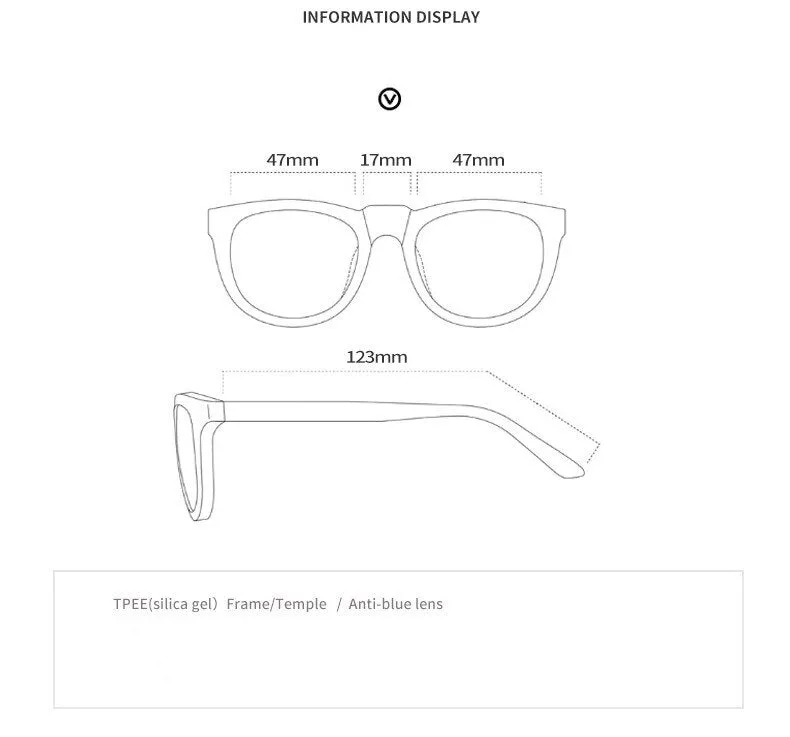 Yimaruili Unisex Children's Full Rim Silicone Frame Eyeglasses F8244