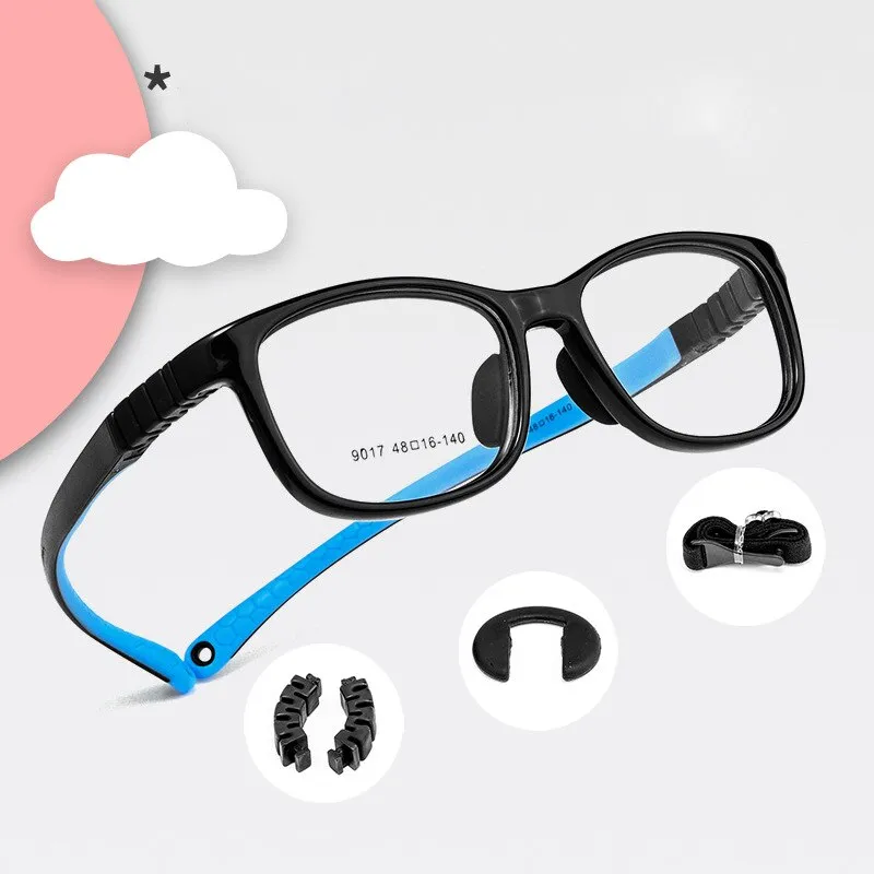 Yimaruili Unisex Children's Full Rim Square Tr 90 Silicone Screwless Eyeglasses 901et