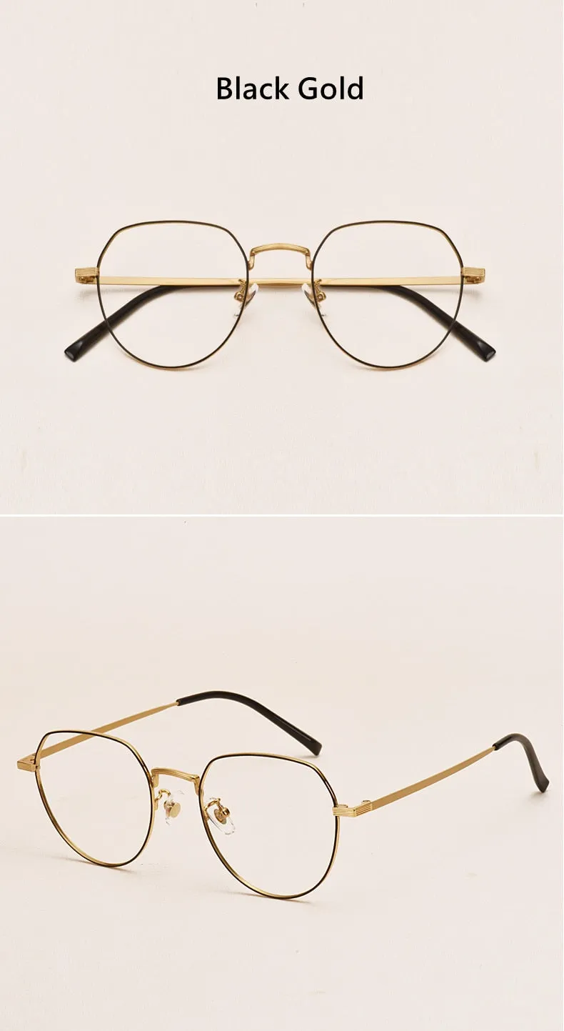 Yimaruili Unisex Full Rim Round Titanium Frame Eyeglasses 1901