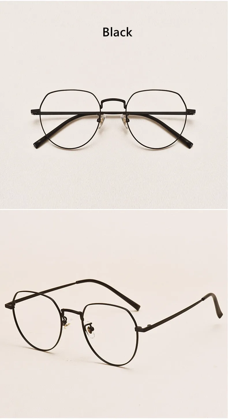 Yimaruili Unisex Full Rim Round Titanium Frame Eyeglasses 1901