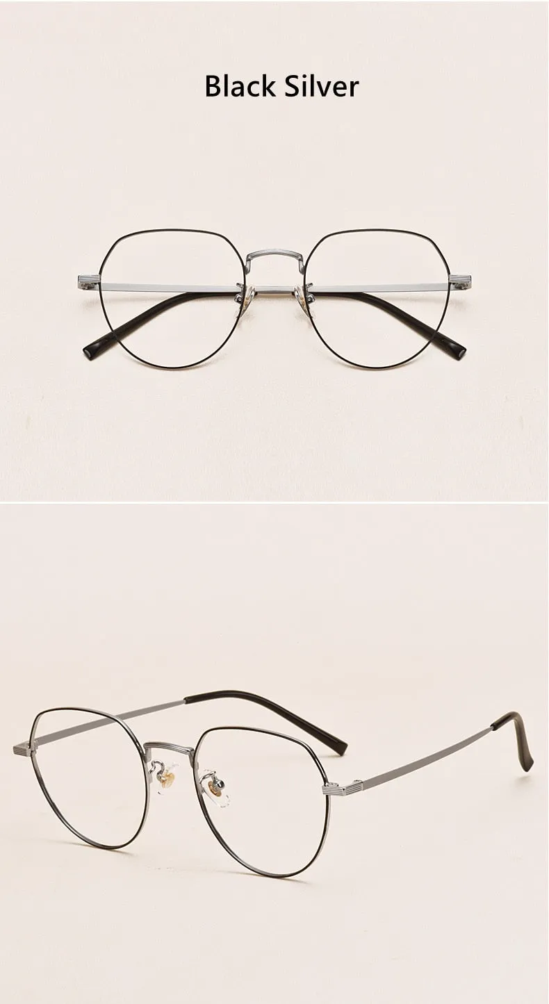 Yimaruili Unisex Full Rim Round Titanium Frame Eyeglasses 1901
