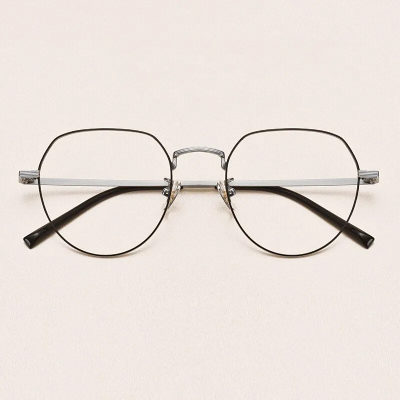 Yimaruili Unisex Full Rim Round Titanium Frame Eyeglasses 1901