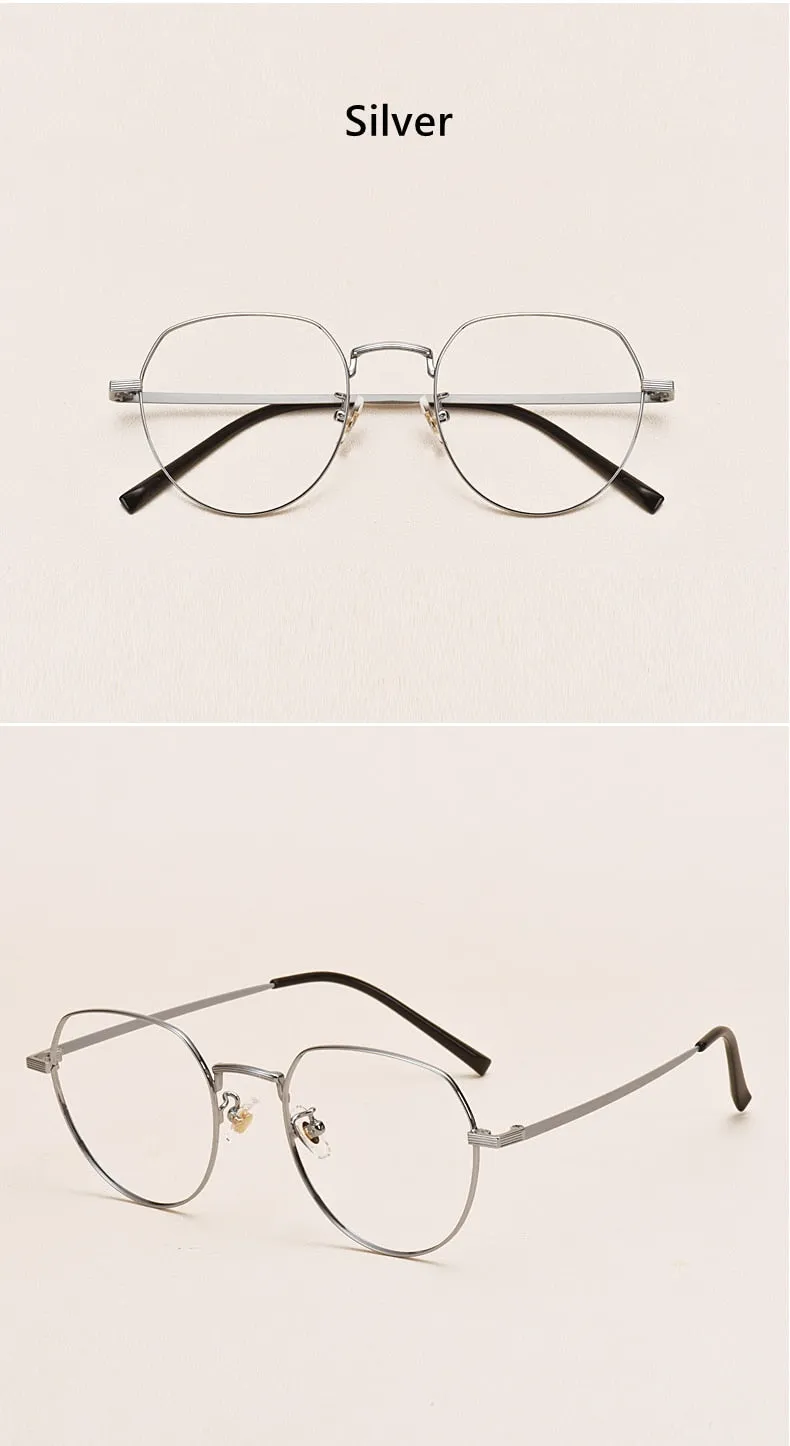 Yimaruili Unisex Full Rim Round Titanium Frame Eyeglasses 1901