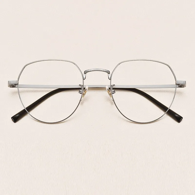 Yimaruili Unisex Full Rim Round Titanium Frame Eyeglasses 1901