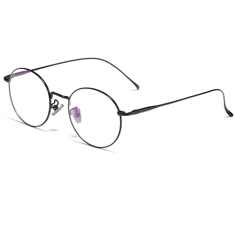 Yimaruili Unisex Full Rim Round Titanium Frame Eyeglasses 3216