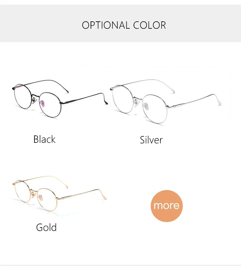 Yimaruili Unisex Full Rim Round Titanium Frame Eyeglasses 3216
