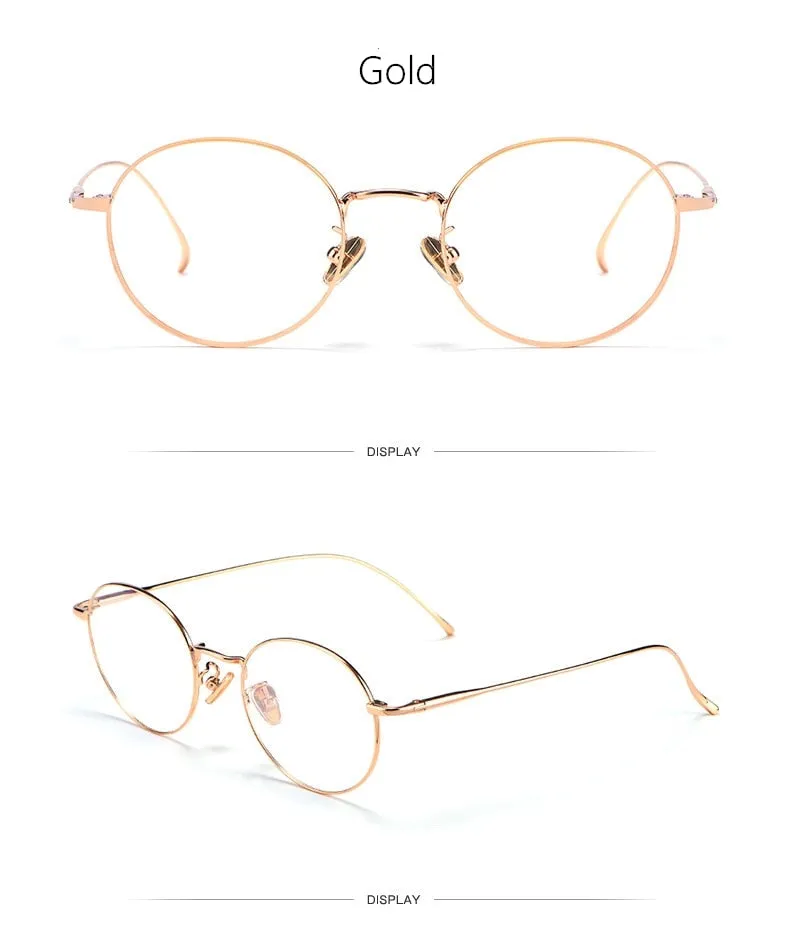 Yimaruili Unisex Full Rim Round Titanium Frame Eyeglasses 3216