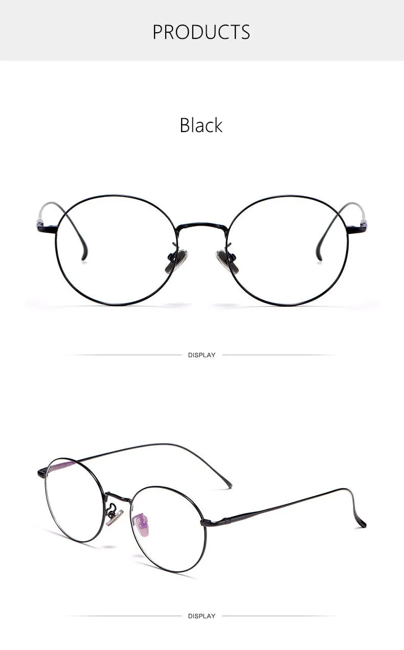 Yimaruili Unisex Full Rim Round Titanium Frame Eyeglasses 3216