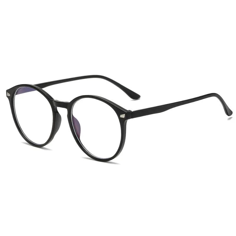 Yimaruili Unisex Full Rim Round Tr 90 Eyeglasses TR90 6009