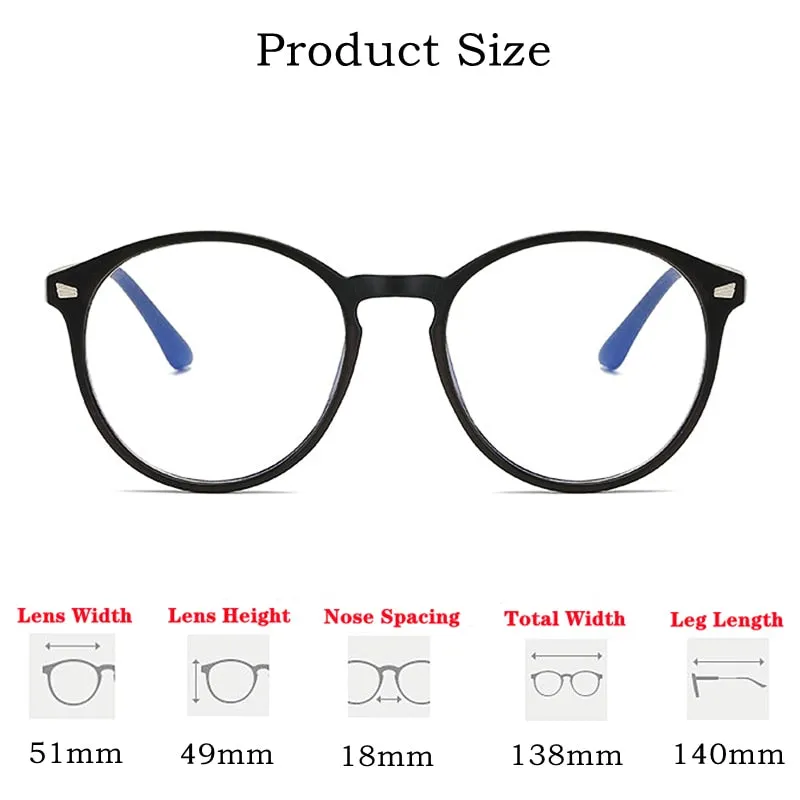 Yimaruili Unisex Full Rim Round Tr 90 Eyeglasses TR90 6009