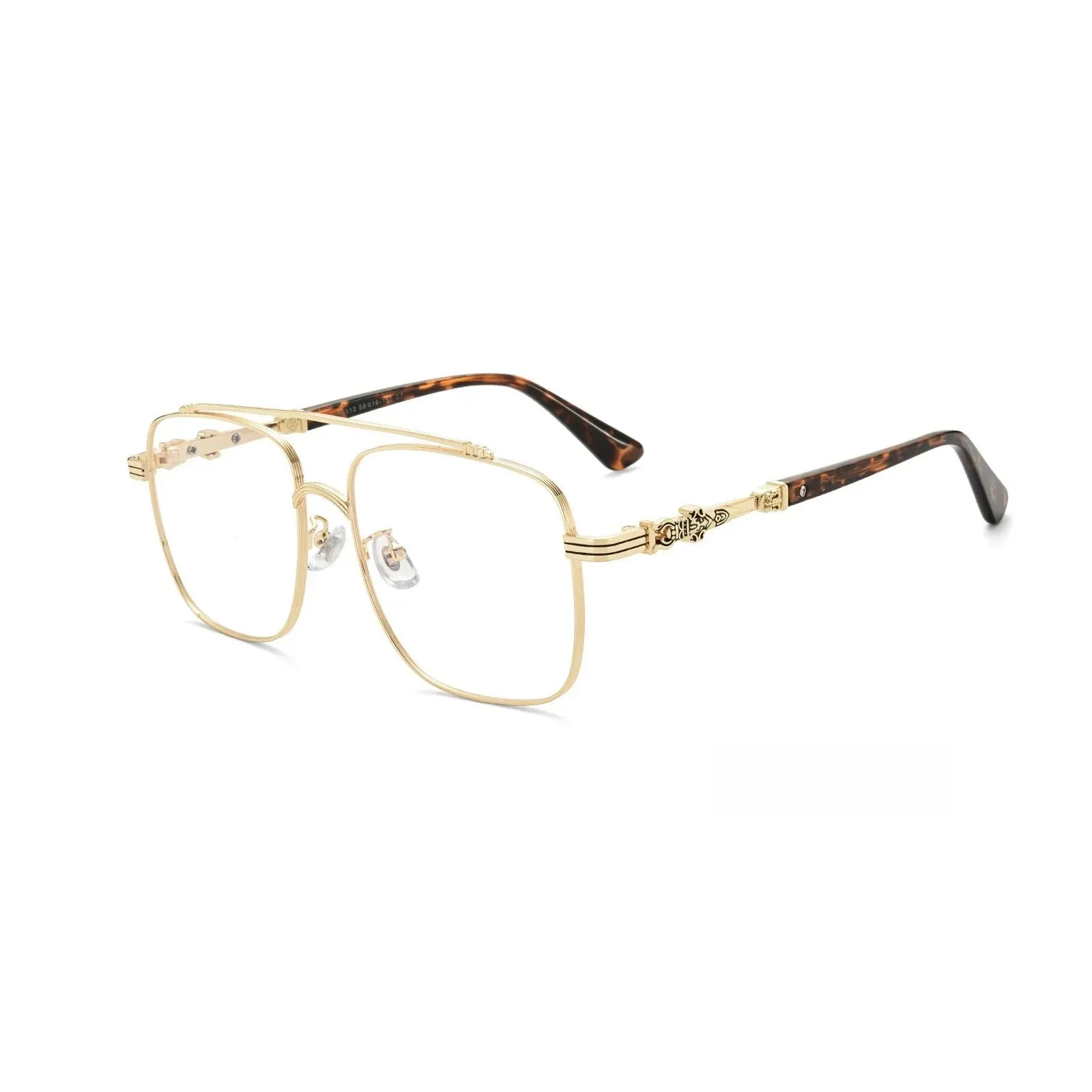 Yimaruili Unisex Full Rim Square Double Bridge Alloy Eyeglasses 08012