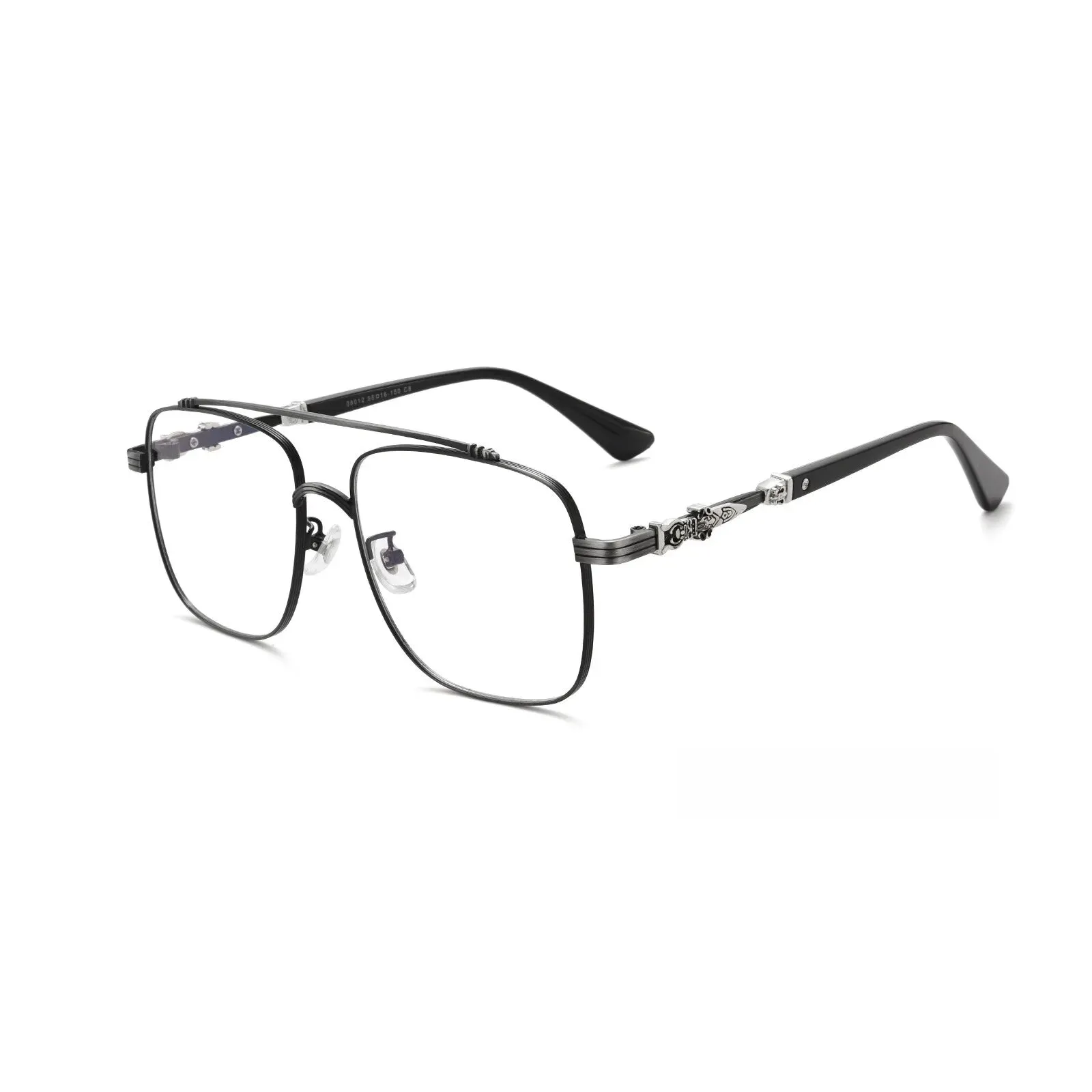 Yimaruili Unisex Full Rim Square Double Bridge Alloy Eyeglasses 08012