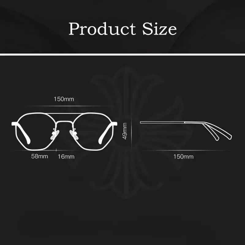 Yimaruili Unisex Full Rim Square Double Bridge Alloy Eyeglasses 08012