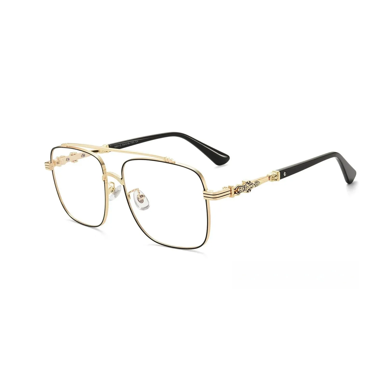 Yimaruili Unisex Full Rim Square Double Bridge Alloy Eyeglasses 08012