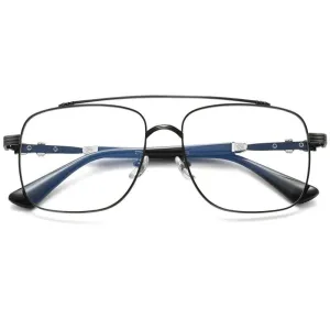 Yimaruili Unisex Full Rim Square Double Bridge Alloy Eyeglasses 08012