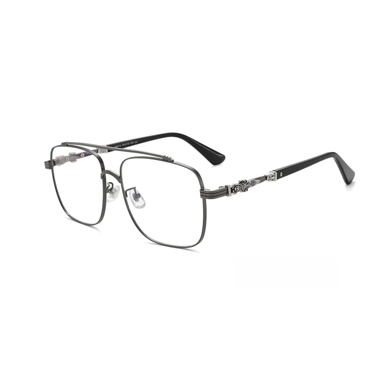 Yimaruili Unisex Full Rim Square Double Bridge Alloy Eyeglasses 08012