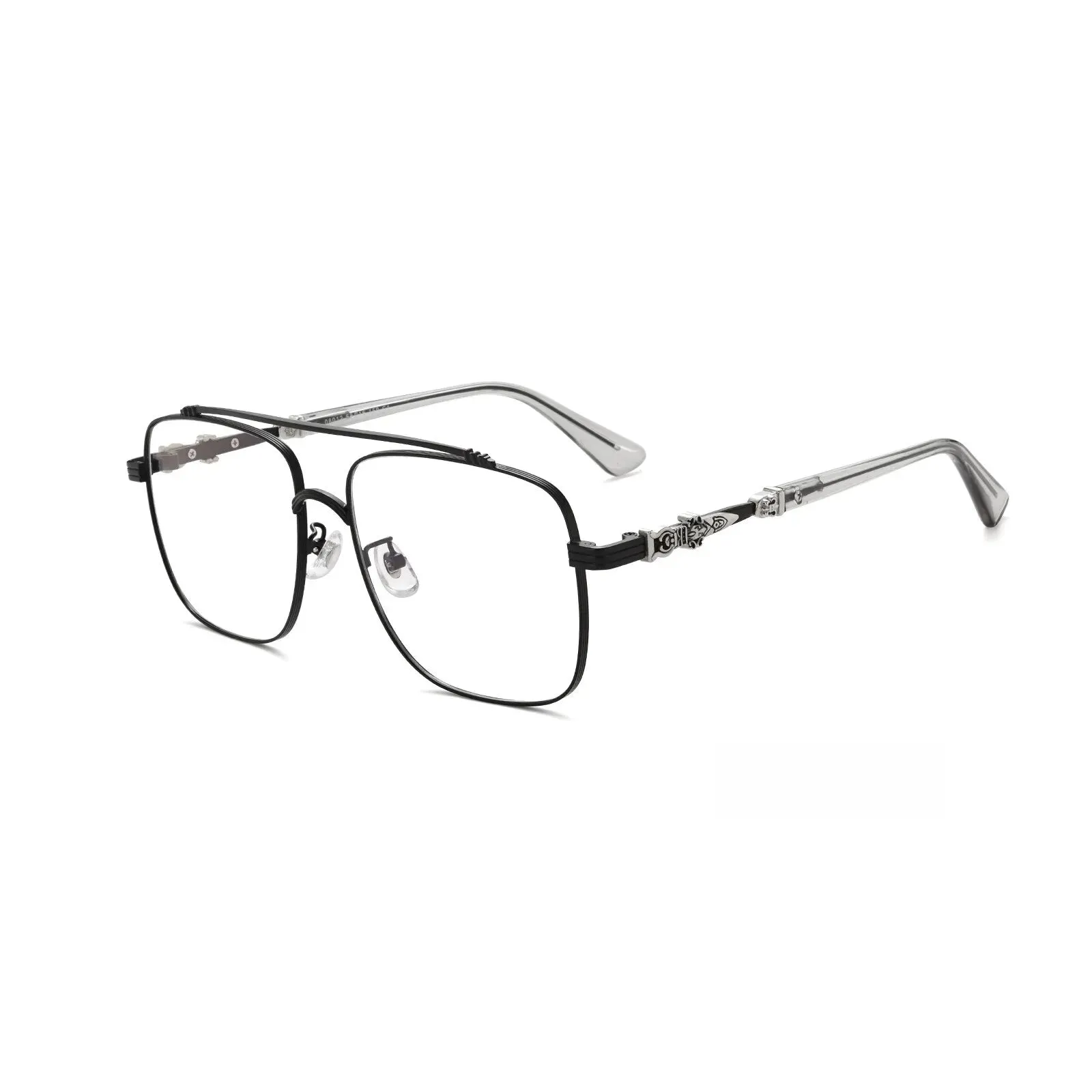 Yimaruili Unisex Full Rim Square Double Bridge Alloy Eyeglasses 08012