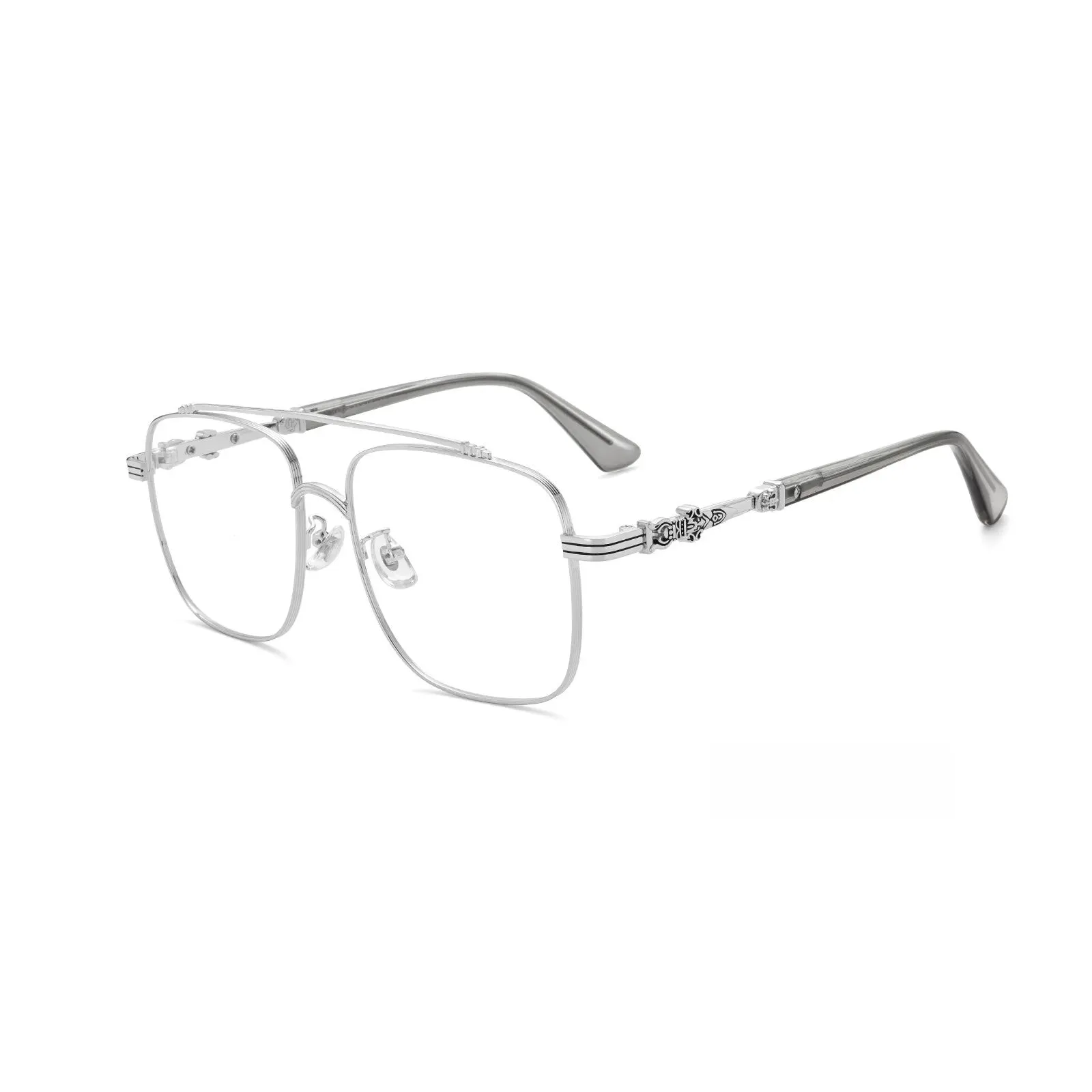 Yimaruili Unisex Full Rim Square Double Bridge Alloy Eyeglasses 08012