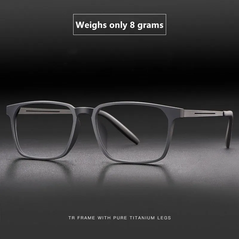 Yimaruili Unisex Full Rim Square Titanium Eyeglasses 8878