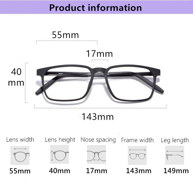 Yimaruili Unisex Full Rim Square Titanium Eyeglasses 8878