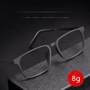 Yimaruili Unisex Full Rim Square Titanium Eyeglasses 8878