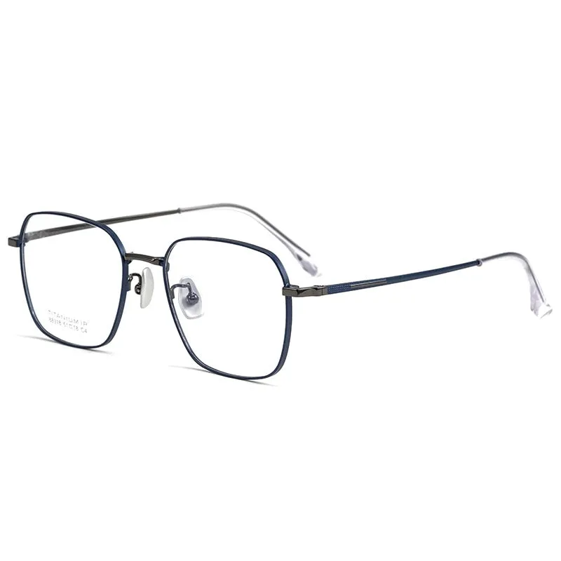 Yimaruili Unisex Full Rim Square Titanium IP Frame Eyeglasses  88318K