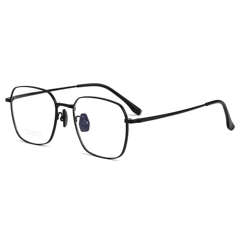 Yimaruili Unisex Full Rim Square Titanium IP Frame Eyeglasses  88318K