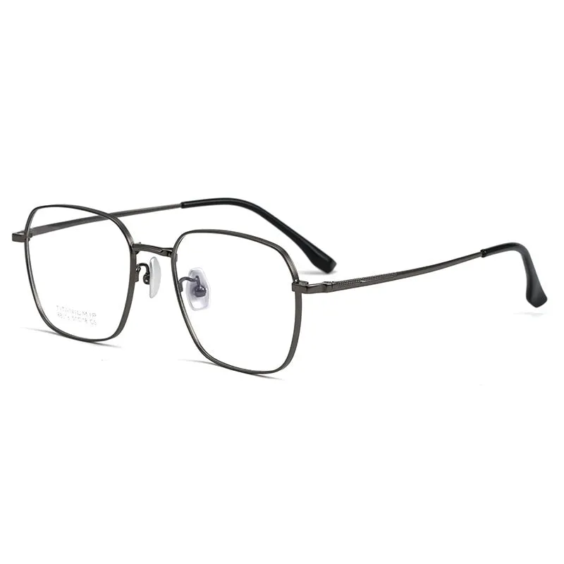 Yimaruili Unisex Full Rim Square Titanium IP Frame Eyeglasses  88318K