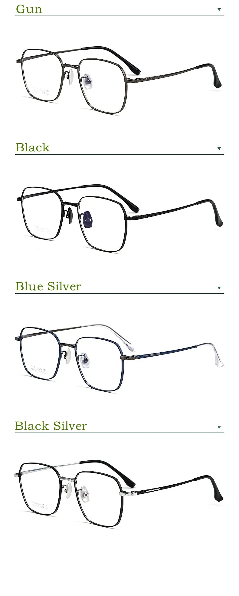 Yimaruili Unisex Full Rim Square Titanium IP Frame Eyeglasses  88318K