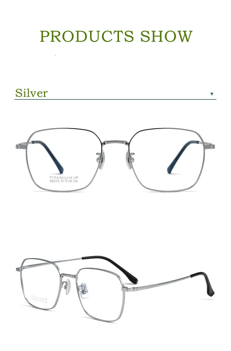 Yimaruili Unisex Full Rim Square Titanium IP Frame Eyeglasses  88318K