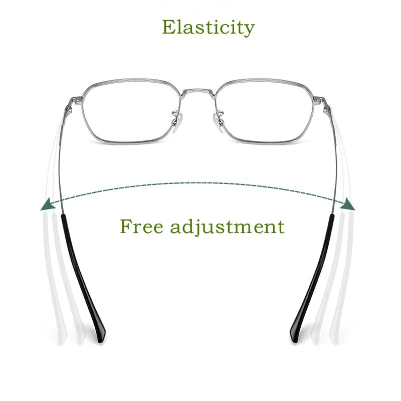 Yimaruili Unisex Full Rim Square Titanium IP Frame Eyeglasses  88318K