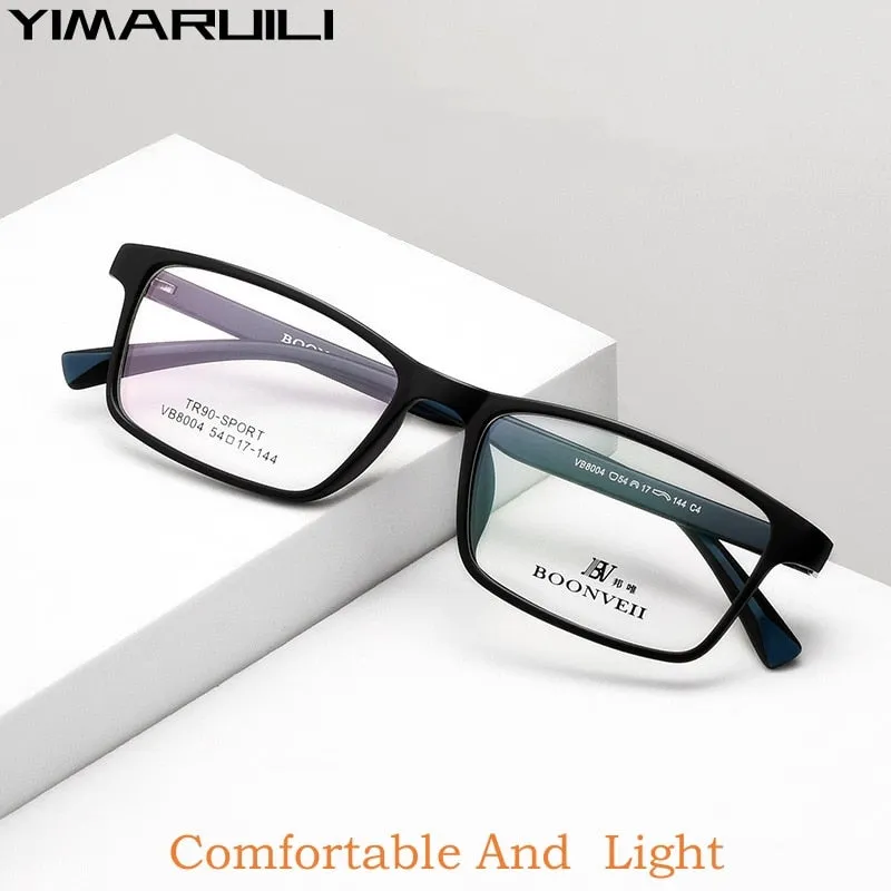 Yimaruili Unisex Full Rim Square Tr 90 Sport Eyeglasses Vb8004