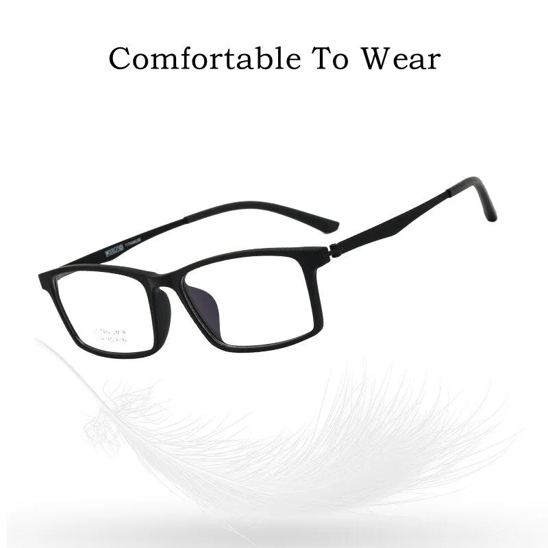 Yimaruili Unisex Full Rim Square Tr 90 Titanium Eyeglasses 023094