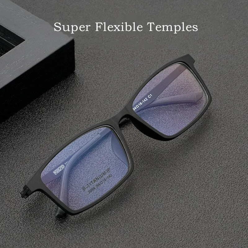 Yimaruili Unisex Full Rim Square Tr 90 Titanium Eyeglasses 023094