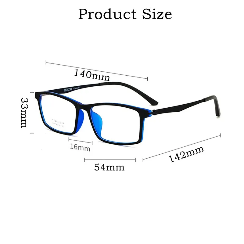 Yimaruili Unisex Full Rim Square Tr 90 Titanium Eyeglasses 023094