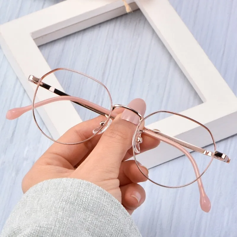Yimaruili Unisex Full Rim Titanium Polygon Frame Eyeglasses T3519