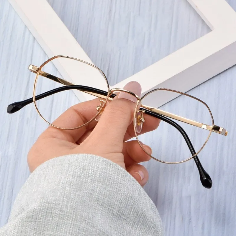 Yimaruili Unisex Full Rim Titanium Polygon Frame Eyeglasses T3519