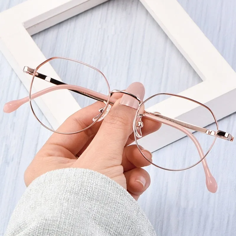 Yimaruili Unisex Full Rim Titanium Polygon Frame Eyeglasses T3519