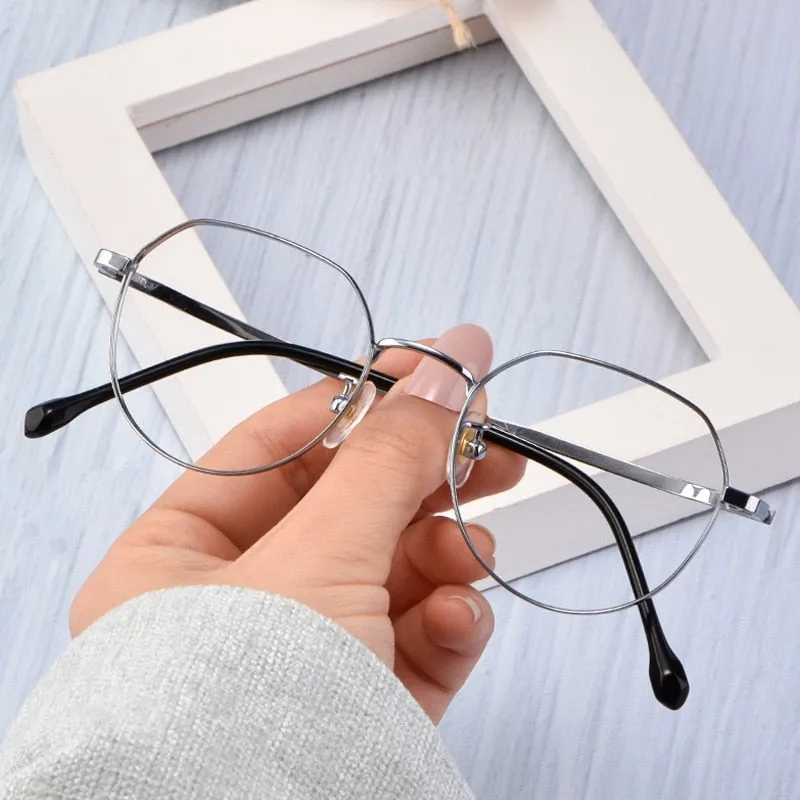 Yimaruili Unisex Full Rim Titanium Polygon Frame Eyeglasses T3519