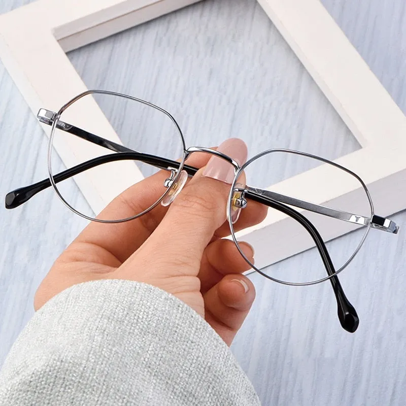 Yimaruili Unisex Full Rim Titanium Polygon Frame Eyeglasses T3519