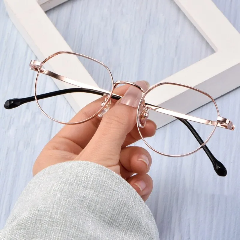 Yimaruili Unisex Full Rim Titanium Polygon Frame Eyeglasses T3519